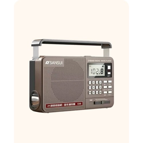 Shanshui E35 portable full band radio with card insertion, USB flash drive, speaker, elderly audiobook machine, large speaker, flashlight